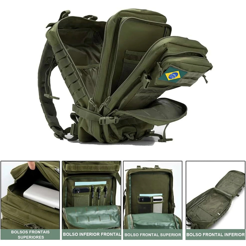 Mochila Tática Militar, Impermeável, 50L, Esportes, Acampamento, Caminhada, Trekking, Pesca, Caça, Assalto